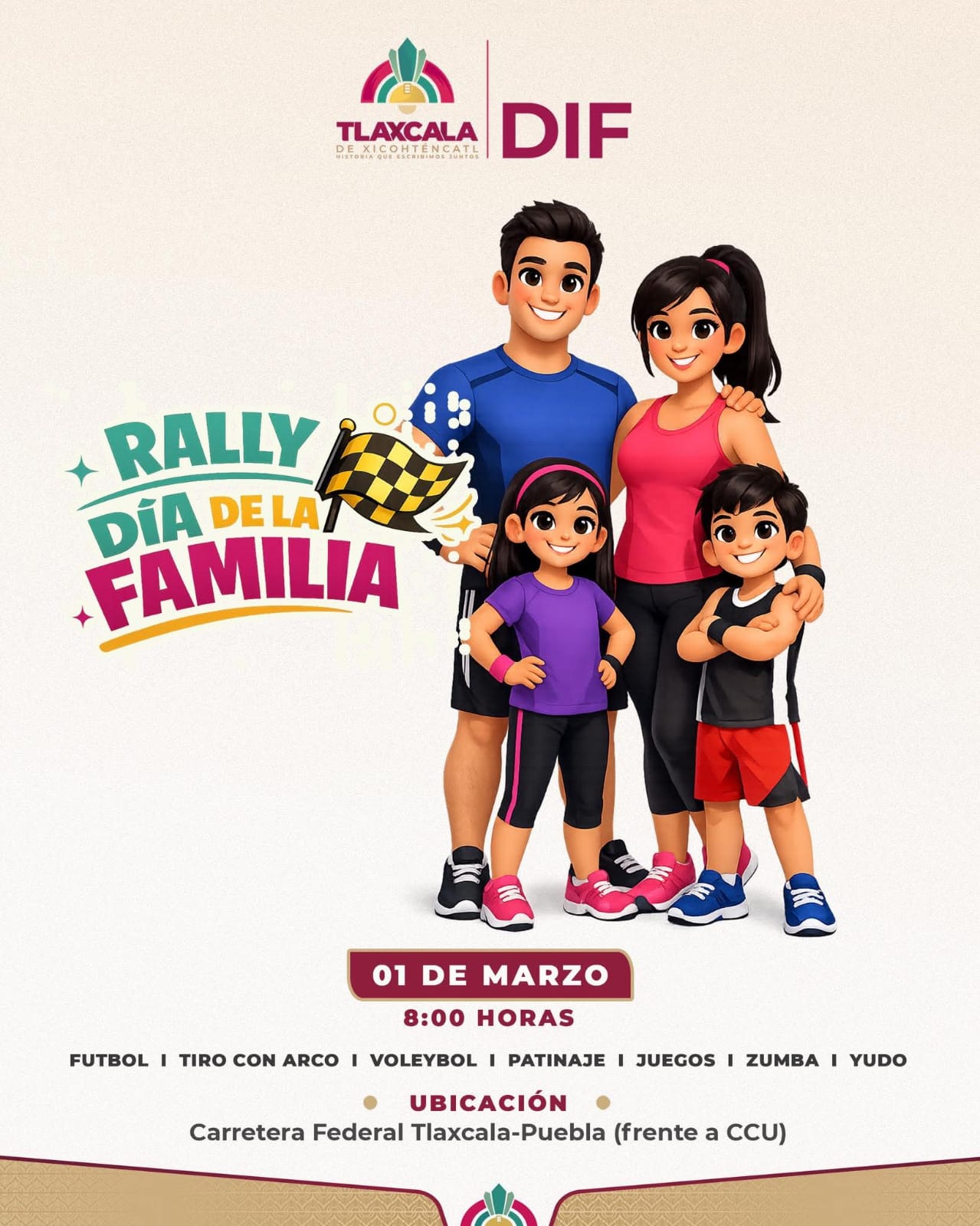 Ayuntamiento de Tlaxcala invita al ‘Rally día de la familia’